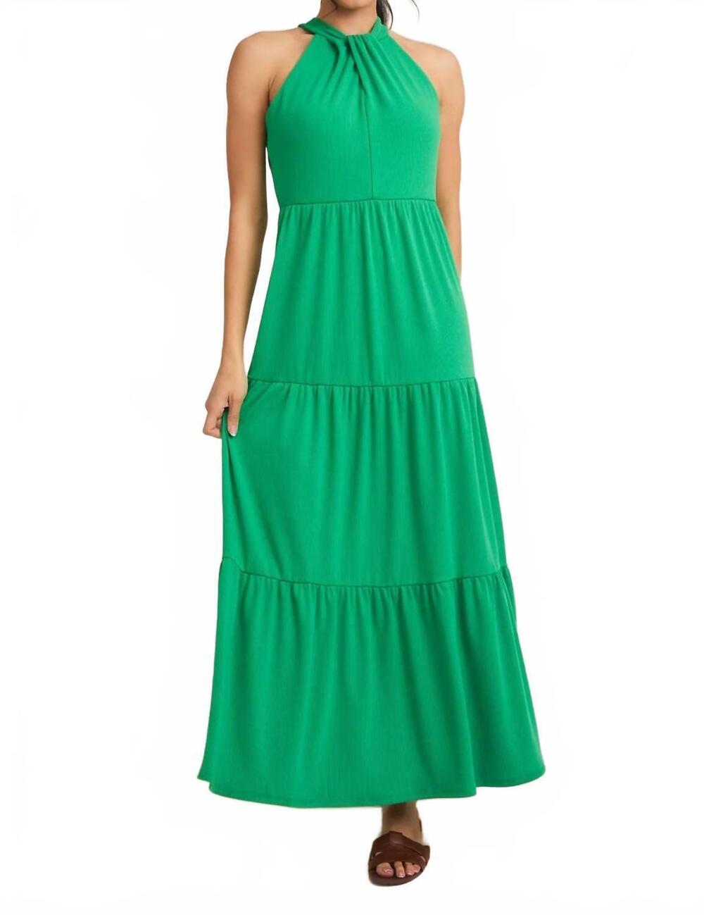 NEW GILLI serenity halter dress in green